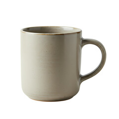 Beige Ceramic Mug, Coffee Cup, Drinkware, Rustic Kitchenware, Minimalist Design isolated on transparent background