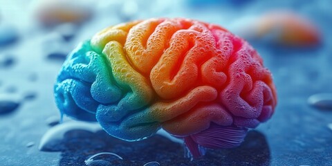 A vividly colored brain representing ideas, creativity, and human intelligence.