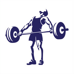 Powerful Weightlifter Barbell Lift Icon