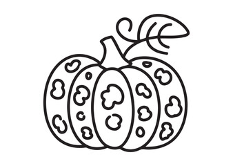 Obraz premium Boho Pumpkins Fall Vector, Leopard Pumpkin Design