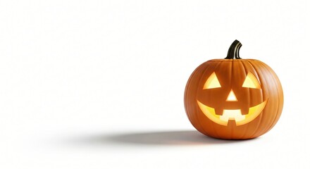 Illuminated Jack o lantern Pumpkin Halloween Decoration Festive Autumn Symbol Spooky Holiday White