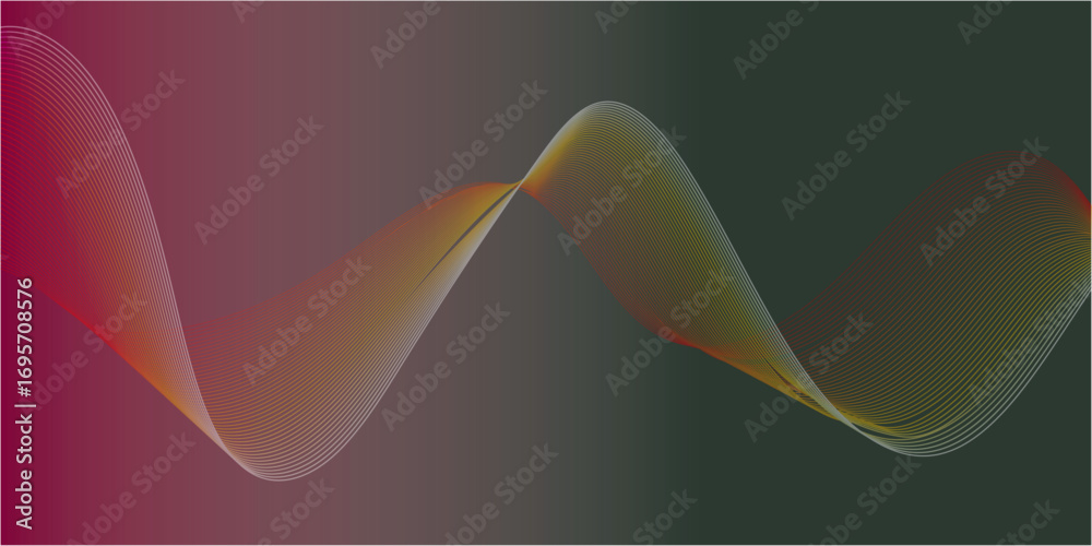 Wall mural premium design with wave line pattern background vector. gradient background with shining lines wave