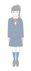制服を着ている女子高校生