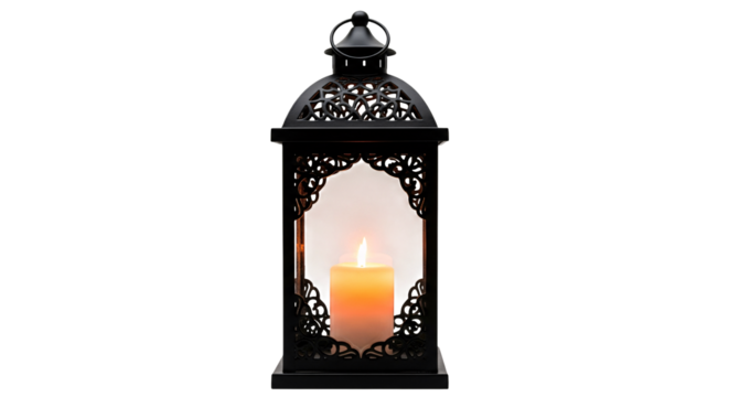 Decorative candle lantern black metal home decor lighting