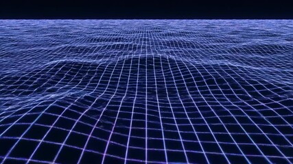 Abstract Digital Wave Grid Futuristic Cyberspace Landscape - Powered by Adobe