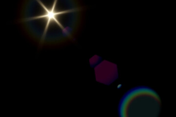 Radiant Burst: A vibrant starburst effect, illuminated by streaks of light, glows against a deep dark backdrop, representing luminosity and vitality.