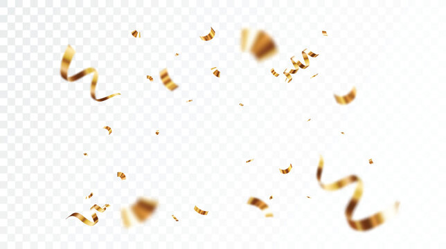 Beautiful falling gold confetti and ribbon backgrounds - Powered by Adobe