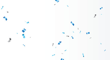 Beautiful falling blue and silver confetti, celebration design element