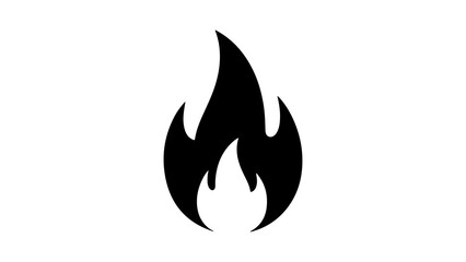 Simple black flame icon silhouette on a white background 1.