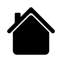 Simple black house icon silhouette graphic symbol.