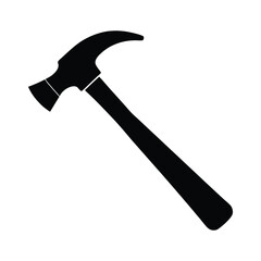 Simple silhouette of a hammer tool for construction and renovation projects