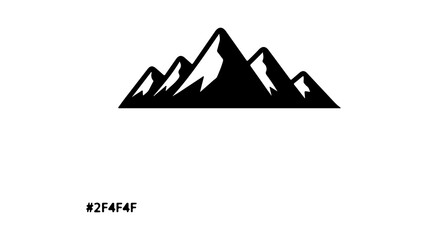 Simple black mountain range silhouette vector icon.