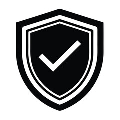 Shield with checkmark icon symbolizing security protection and verified status seamlessly represented