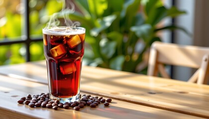 Warm Beverage with Ice and Natural Elements