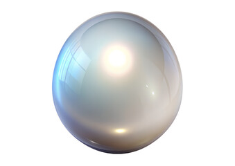 Obraz premium 3d illustration of a single, luminous, iridescent pearl isolated on transparent background, symbolizing purity, elegance, and luxury