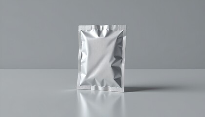 Aluminum Packet Reflective Surface with Gray Background