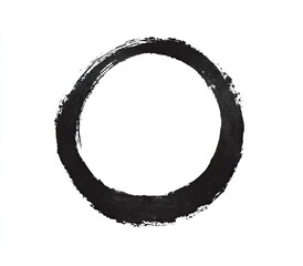 Black ink circle brushstroke on white background