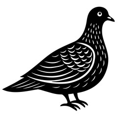 Bold linocut style illustration of a peaceful dove in flight symbolizing hope and freedom perfect for graphic design