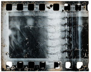 Grainy Black And White Film Strip Photo with Scratches
