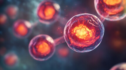 A vibrant 3D illustration showcasing the detailed stages of mitosis, perfect for educational purposes in cell biology.