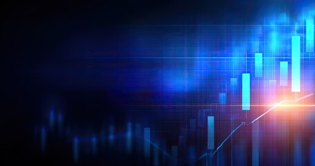 Abstract financial chart with rising trend