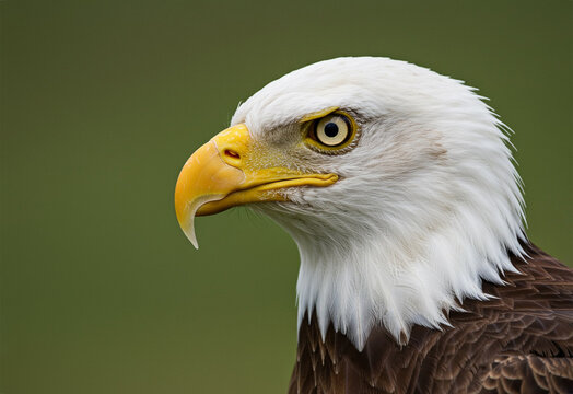 Close-up bald eagle engry look  ai generated image 