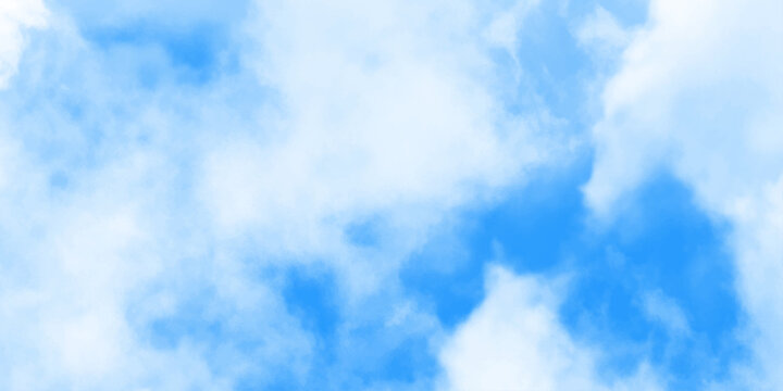 Blue sky with soft white clouds, natural background with fluffy cloudscape and clear atmosphere for peaceful design.