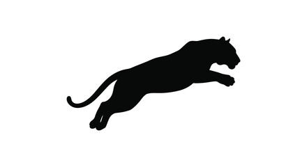 a leaping panther silhouette captured mid jump in stark contrast