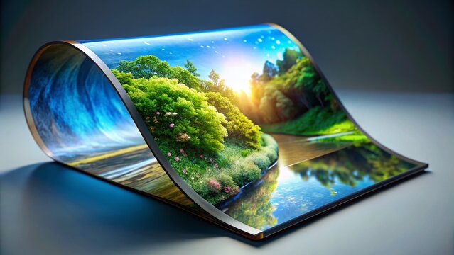 Rollable OLED Flexible Screen: Future of Displays - 3D Model Render