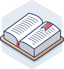 Isometric Open Book Illustration – Reading, Education, and Knowledge Concept