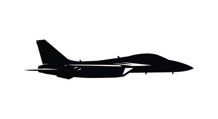 a sleek fighter jet silhouette against white background