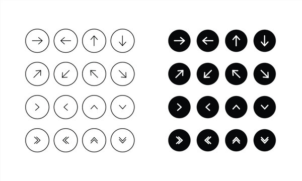 arow set symbol icon vector. for web design