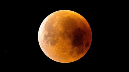 Full, reddish moon, eclipsed