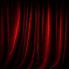 Fototapeta premium Closed Velvet Curtain for PerformanceCinematic Red Stage Drapery