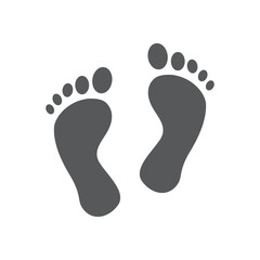 human footprints icon color editable 