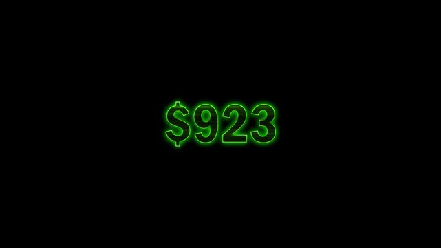 Digital Dollar Counter Animation from 0 to 2200 USD. Bright Green Money Numbers Affect, Currency Counting Concept, Business Finance, Economy Statistics, Cash Flow, Profit Growth,