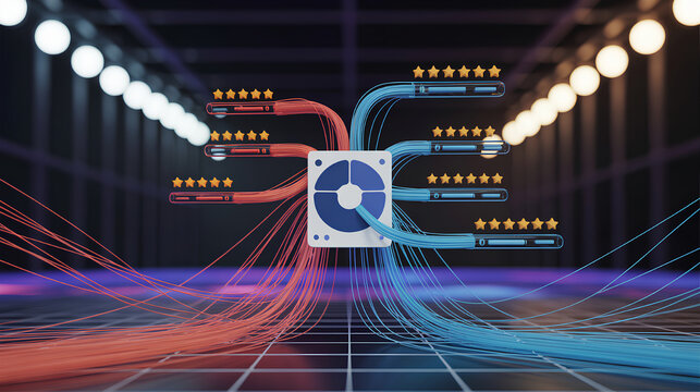 Neon Review Aggregator Hub with Data Streams