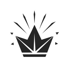 Crown Minimal Starburst Rays Logo Design