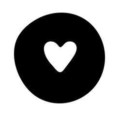 Doodle Like Icon. Music Media Player Symbol. Hand Drawn Heart Button. Fun and simple outline design for music, video, audio apps, podcast interface, playlist, web, and software projects.
