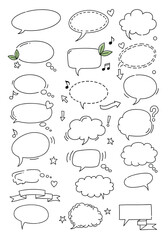 Fototapeta premium Collection of hand drawn speech bubbles and thought bubbles for communication and expression