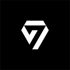 A modern, abstract number 7 logo using negative space within a sleek, geometric shape. This elegant and futuristic design is a sophisticated, memorable mark.