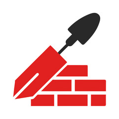 Minimal Brick Trowel Icon Logo Design Duplicate