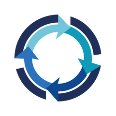 Minimal Circular Arrows Cycle Logo Design