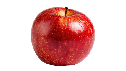Red Apple with Speckles on Transparent Background