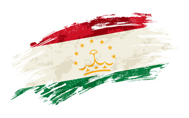 Tajikistan flag grunge brushstroke texture background. Vector illustration.