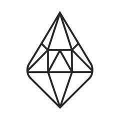 Minimal Gem Drop Outline Logo Design