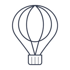 Minimal Hot Air Balloon Outline Logo Design