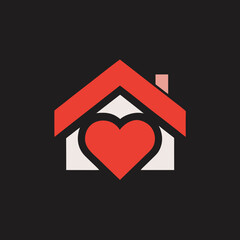 Minimal House Heart Logo Design