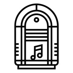 Minimal Jukebox Outline Logo Design