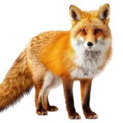 Fototapeta premium Red Fox Standing on Transparent Background